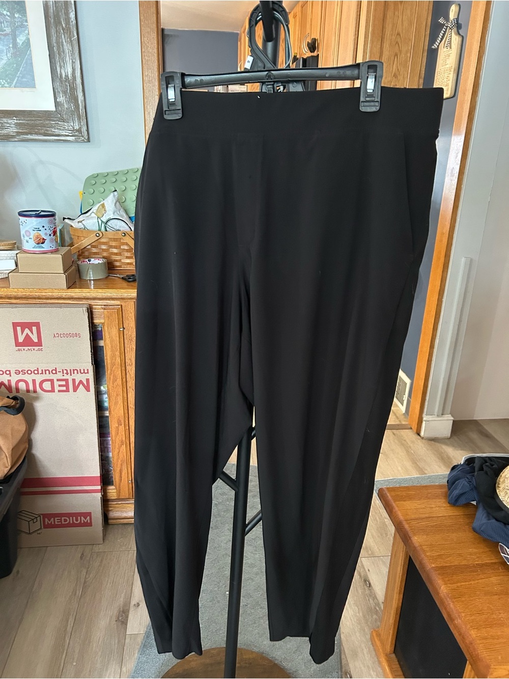 Athleta Black Straight-Leg Pull-On Pants